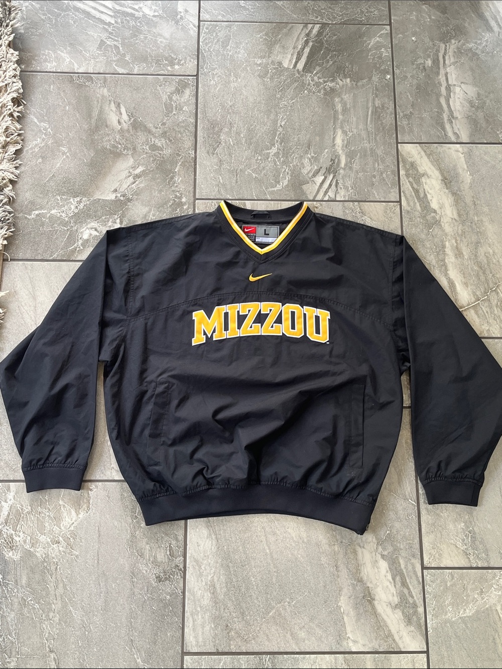 🖤💛 Mizzou Nike Vintage Pullover Size Large Black Yellow Windbreaker Jacket